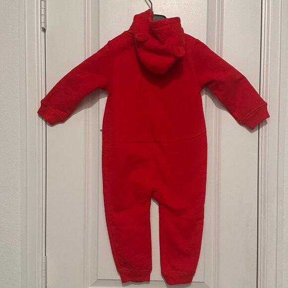 Baby Gap Red Hooded Bear Ears One-Piece Suit 18-24 Months Cotton Blend - Picture 3 of 7